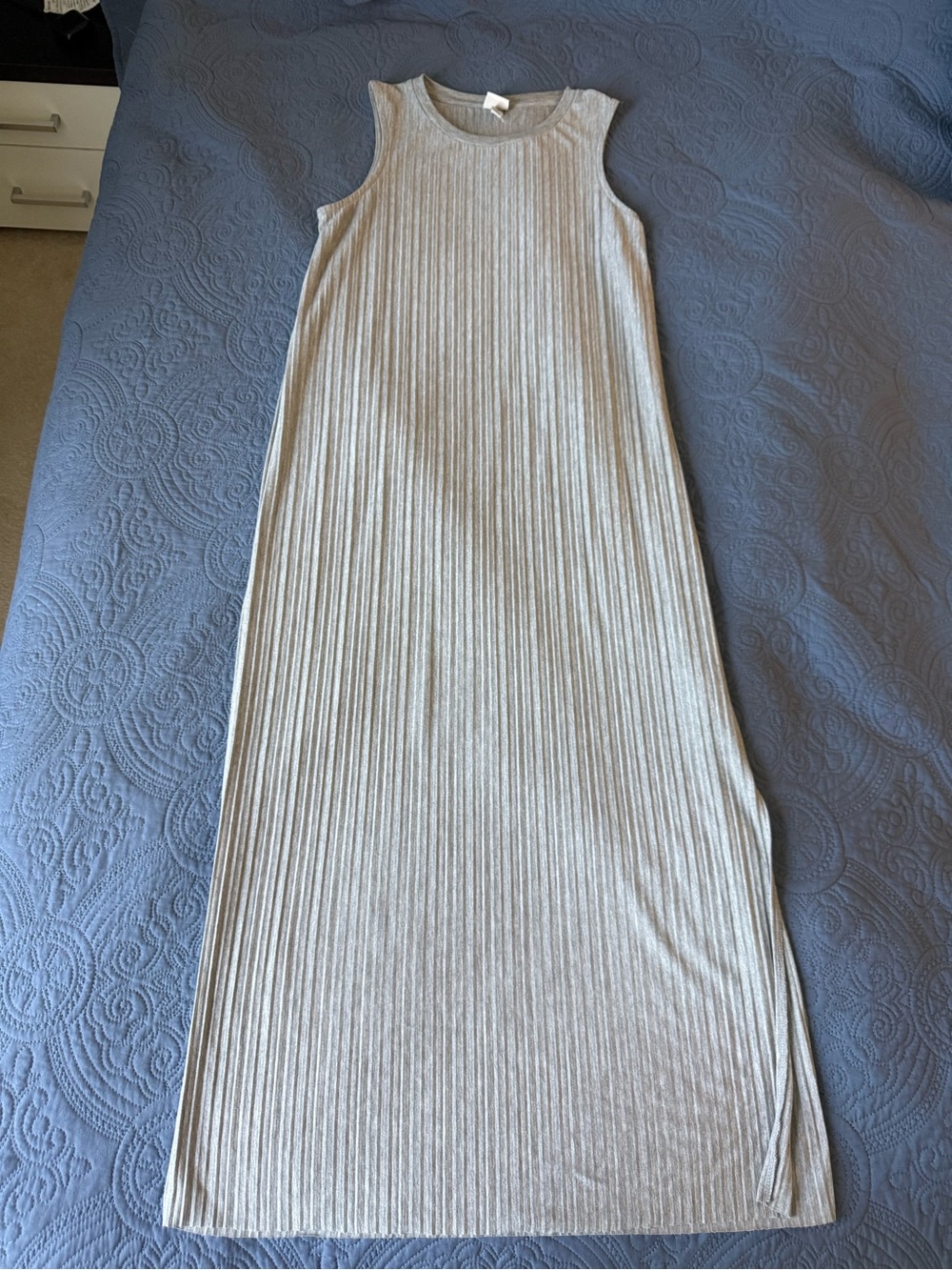 a new day Sleeveless Ribbed Maxi Dress in Light Gray